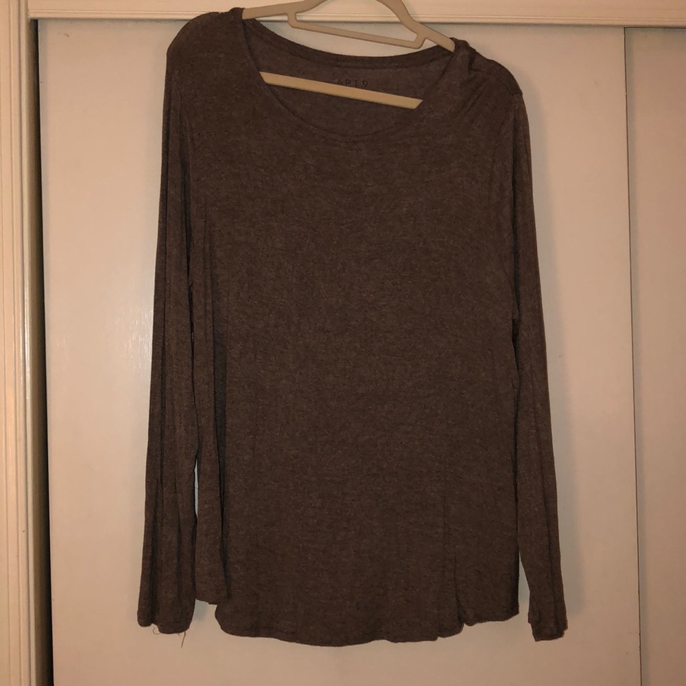 Apt. 9 Long Sleeved Brown Top XL